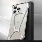 For iPhone 15 Pro Hercules Zinc Alloy Borderless Metal Phone Case(Matt Silve) - 1