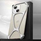 For iPhone 15 Hercules Zinc Alloy Borderless Metal Phone Case(Bright Silver) - 1