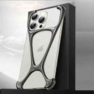 For iPhone 14 Pro Hercules Zinc Alloy Borderless Metal Phone Case(Bright Metal Grey) - 1