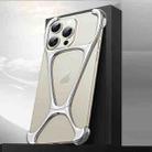 For iPhone 14 Pro Hercules Zinc Alloy Borderless Metal Phone Case(Bright Silver) - 1