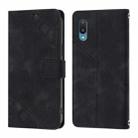 For Samsung Galaxy A02 / M02 Skin Feel Embossed Leather Phone Case(Black) - 2