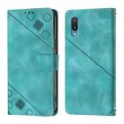 For Samsung Galaxy A02 / M02 Skin Feel Embossed Leather Phone Case(Green) - 2