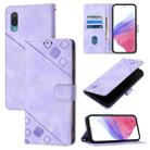 For Samsung Galaxy A02 / M02 Skin Feel Embossed Leather Phone Case(Light Purple) - 1
