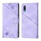 For Samsung Galaxy A02 / M02 Skin Feel Embossed Leather Phone Case(Light Purple) - 2