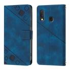 For Samsung Galaxy A10e / A20e Skin Feel Embossed Leather Phone Case(Blue) - 2