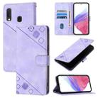 For Samsung Galaxy A10e / A20e Skin Feel Embossed Leather Phone Case(Light Purple) - 1