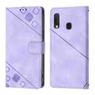 For Samsung Galaxy A10e / A20e Skin Feel Embossed Leather Phone Case(Light Purple) - 2