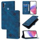 For Samsung Galaxy A11 EU Skin Feel Embossed Leather Phone Case(Blue) - 1