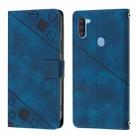For Samsung Galaxy A11 EU Skin Feel Embossed Leather Phone Case(Blue) - 2