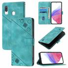 For Samsung Galaxy A40 Skin Feel Embossed Leather Phone Case(Green) - 1