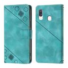 For Samsung Galaxy A40 Skin Feel Embossed Leather Phone Case(Green) - 2