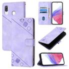 For Samsung Galaxy A40 Skin Feel Embossed Leather Phone Case(Light Purple) - 1