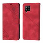 For Samsung Galaxy A42 5G / M42 5G Skin Feel Embossed Leather Phone Case(Red) - 2