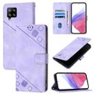 For Samsung Galaxy A42 5G / M42 5G Skin Feel Embossed Leather Phone Case(Light Purple) - 1