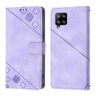 For Samsung Galaxy A42 5G / M42 5G Skin Feel Embossed Leather Phone Case(Light Purple) - 2