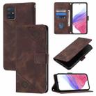 For Samsung Galaxy A51 4G / M40s Skin Feel Embossed Leather Phone Case(Brown) - 1