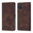 For Samsung Galaxy A51 4G / M40s Skin Feel Embossed Leather Phone Case(Brown) - 2