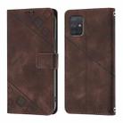 For Samsung Galaxy A71 4G Skin Feel Embossed Leather Phone Case(Brown) - 2