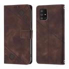 For Samsung Galaxy A71 5G Skin Feel Embossed Leather Phone Case(Brown) - 2