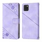 For Samsung Galaxy A81 / Note10 Lite Skin Feel Embossed Leather Phone Case(Light Purple) - 2