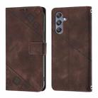 For Samsung Galaxy M34 5G / F34 5G Skin Feel Embossed Leather Phone Case(Brown) - 2