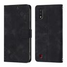 For Samsung Galaxy A01 EU Skin Feel Embossed Leather Phone Case(Black) - 2