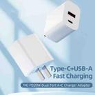 ROCK T43 PD 20W Dual Port USB-A+USB-C / Type-C Charger Adapter, Plug:EU Plug - 2