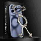 For iPhone 14 Pro Liquid Plating PC Hollow MagSafe Phone Case(Titanium Grey) - 1