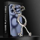 For iPhone 13 Pro Max Liquid Plating PC Hollow MagSafe Phone Case(Titanium Grey) - 1