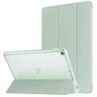For iPad 10.2 2021 / 2020 / 2019 Tri-fold Holder TPU Cover Frosted Leather Smart Tablet Case withh Pen Slot(Matcha Green) - 1