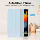 For iPad 10.2 2021 / 2020 / 2019 Tri-fold Holder TPU Cover Frosted Leather Smart Tablet Case withh Pen Slot(Sky Blue) - 3