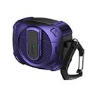 For AirPods Pro 2 Lock Shockproof Bluetooth Earphone Protective Case(Black Purple) - 1