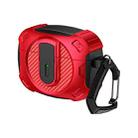 For AirPods Pro Lock Shockproof Bluetooth Earphone Protective Case(Black Red) - 1