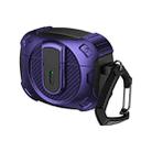 For AirPods Pro Lock Shockproof Bluetooth Earphone Protective Case(Black Purple) - 1
