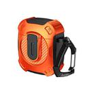 For AirPods 2 / 1 Lock Shockproof Bluetooth Earphone Protective Case(Black Orange) - 1