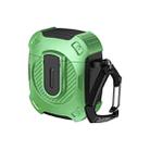 For AirPods 2 / 1 Lock Shockproof Bluetooth Earphone Protective Case(Black Green) - 1