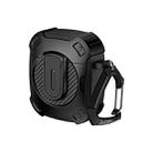 For AirPods 2 / 1 Lock Shockproof Bluetooth Earphone Protective Case(Black) - 1