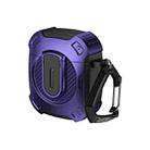 For AirPods 2 / 1 Lock Shockproof Bluetooth Earphone Protective Case(Black Purple) - 1