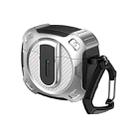 For AirPods 4 Lock Shockproof Bluetooth Earphone Protective Case(Black Silver) - 1