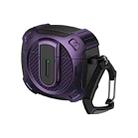 For AirPods 4 Lock Shockproof Bluetooth Earphone Protective Case(Black Purple) - 1