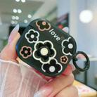 For AirPods 3 3D Colorful Pattern Bluetooth Earphone Protective Case(Black Flower) - 1