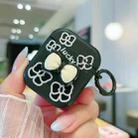 For AirPods 2 / 1 3D Colorful Pattern Bluetooth Earphone Protective Case(Black Bow) - 1