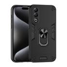 For itel S25 Shockproof Metal Ring Holder Phone Case(Black) - 1