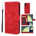 For OnePlus Nord CE 3 Lite Skin Feel Geometric Lines Leather Phone Case(Red) - 1