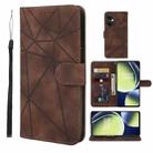 For OnePlus Nord CE 3 Lite Skin Feel Geometric Lines Leather Phone Case(Brown) - 1