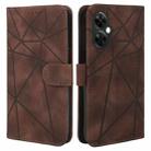 For OnePlus Nord CE 3 Lite Skin Feel Geometric Lines Leather Phone Case(Brown) - 2