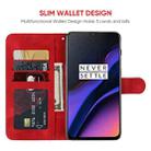 For OnePlus 6T Skin Feel Geometric Lines Leather Phone Case(Red) - 3