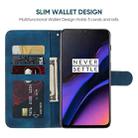 For OnePlus 6T Skin Feel Geometric Lines Leather Phone Case(Blue) - 3