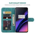 For OnePlus 6T Skin Feel Geometric Lines Leather Phone Case(Green) - 3