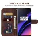 For OnePlus 6T Skin Feel Geometric Lines Leather Phone Case(Brown) - 3